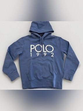 Polo Ralph Lauren Men's Blue Hoodie Sweatshirt Slate Blue Size Small Classic